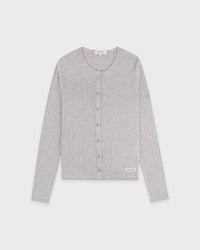 Cardigan en pointelle avec logo emblématique - Gris chiné