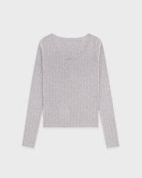Cardigan en pointelle avec logo emblématique - Gris chiné