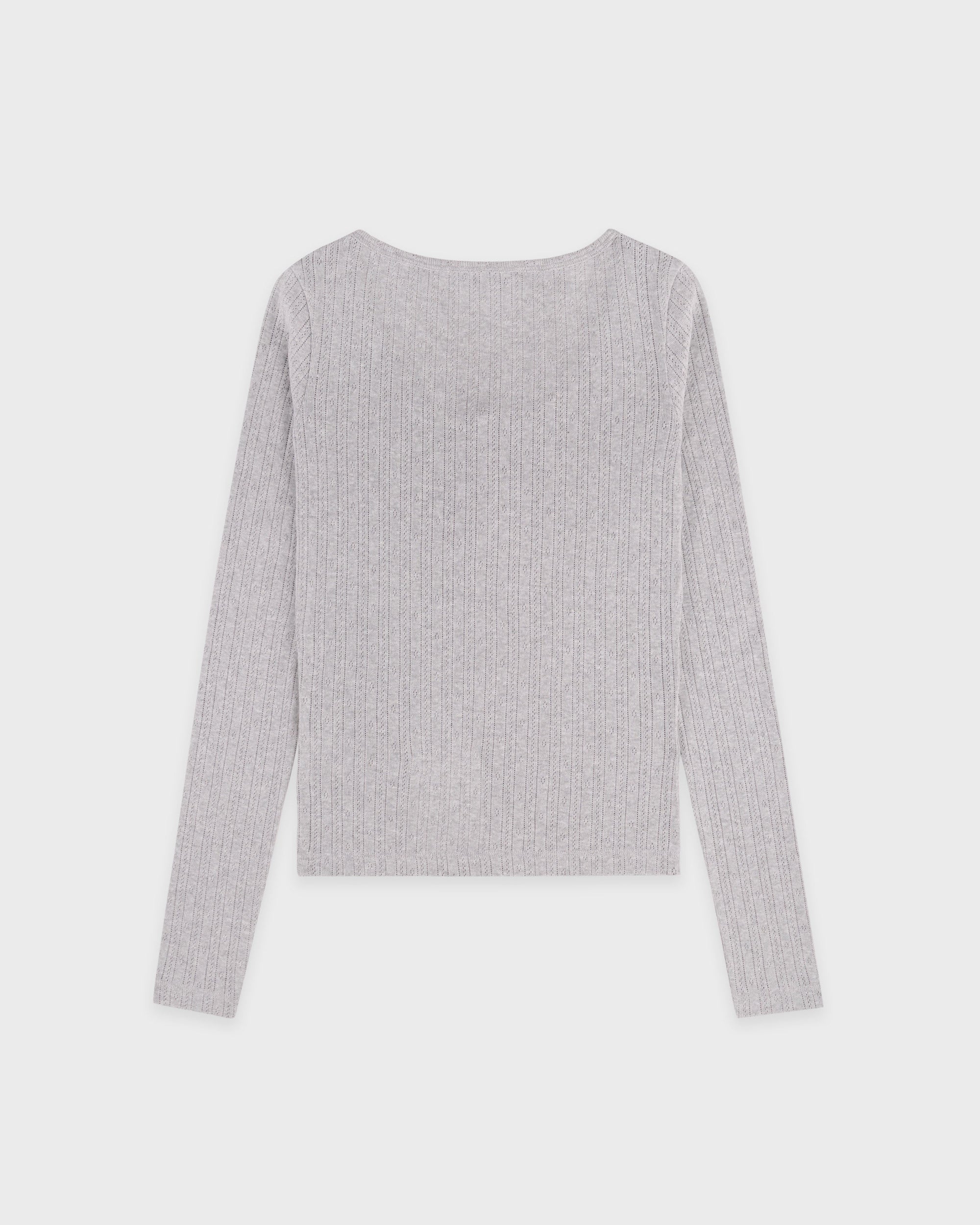 Cardigan en pointelle avec logo emblématique - Gris chiné