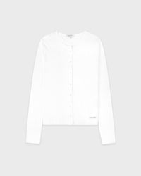Cardigan en pointelle avec logo emblématique - Blanc