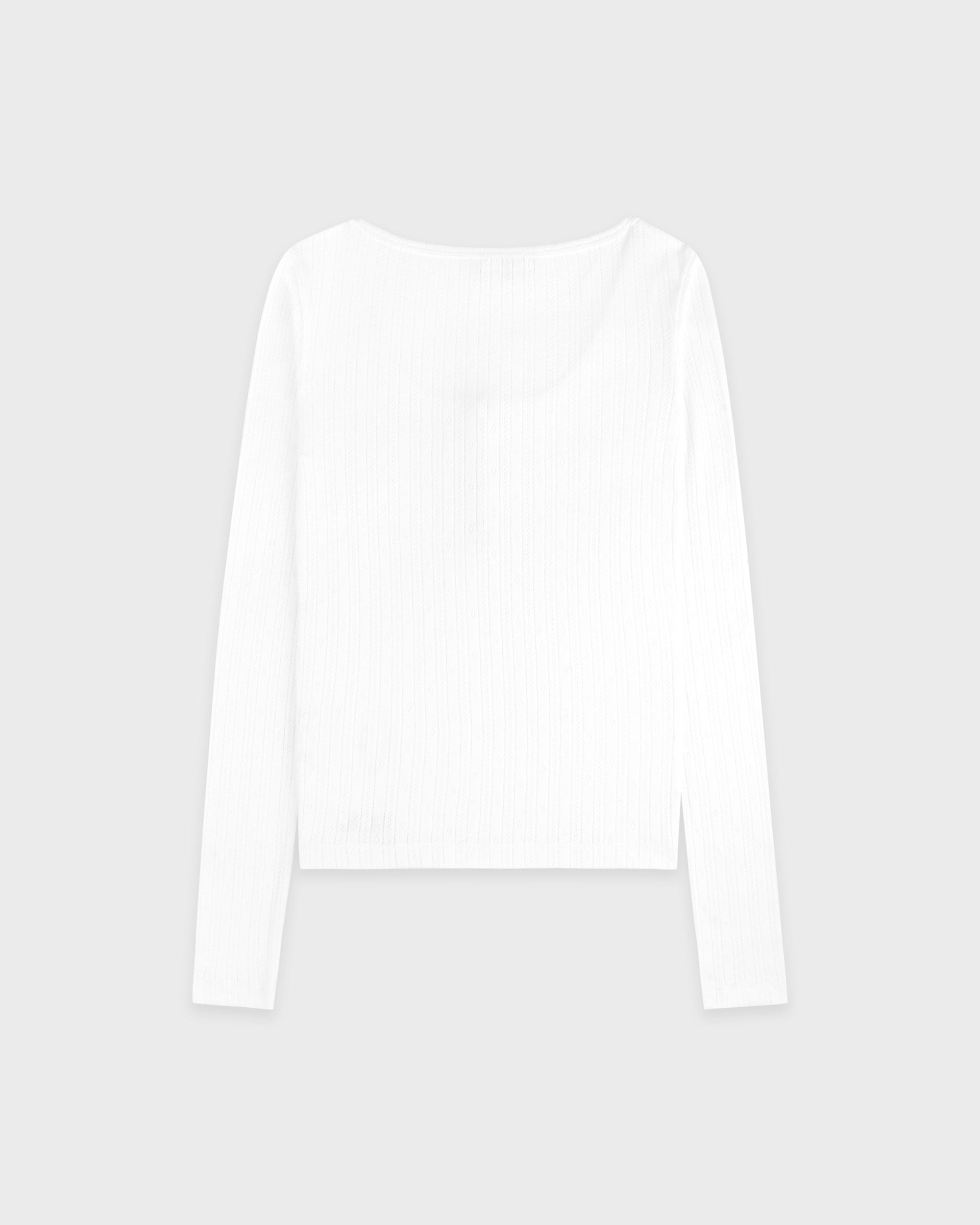 Cardigan en pointelle avec logo emblématique - Blanc
