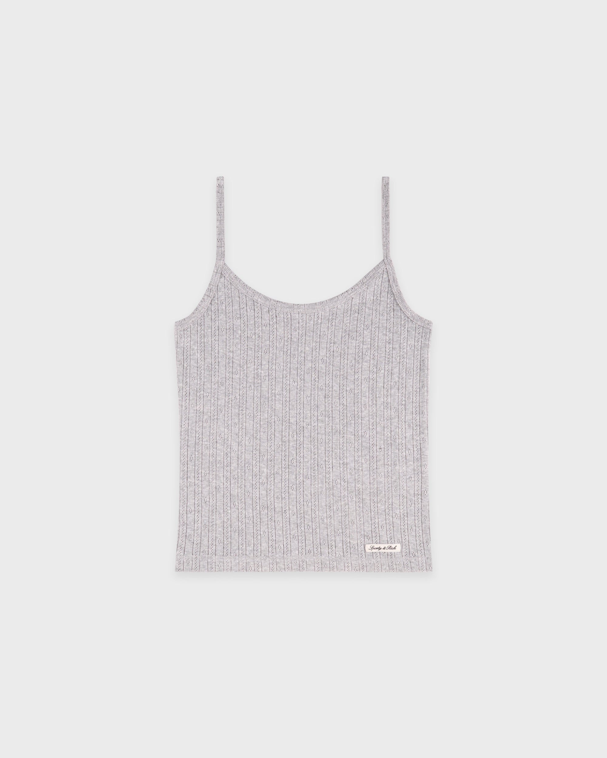 Débardeur en pointelle avec logo Signature - Gris chiné