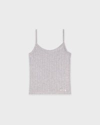 Débardeur en pointelle avec logo Signature - Gris chiné
