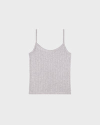 Débardeur en pointelle avec logo Signature - Gris chiné