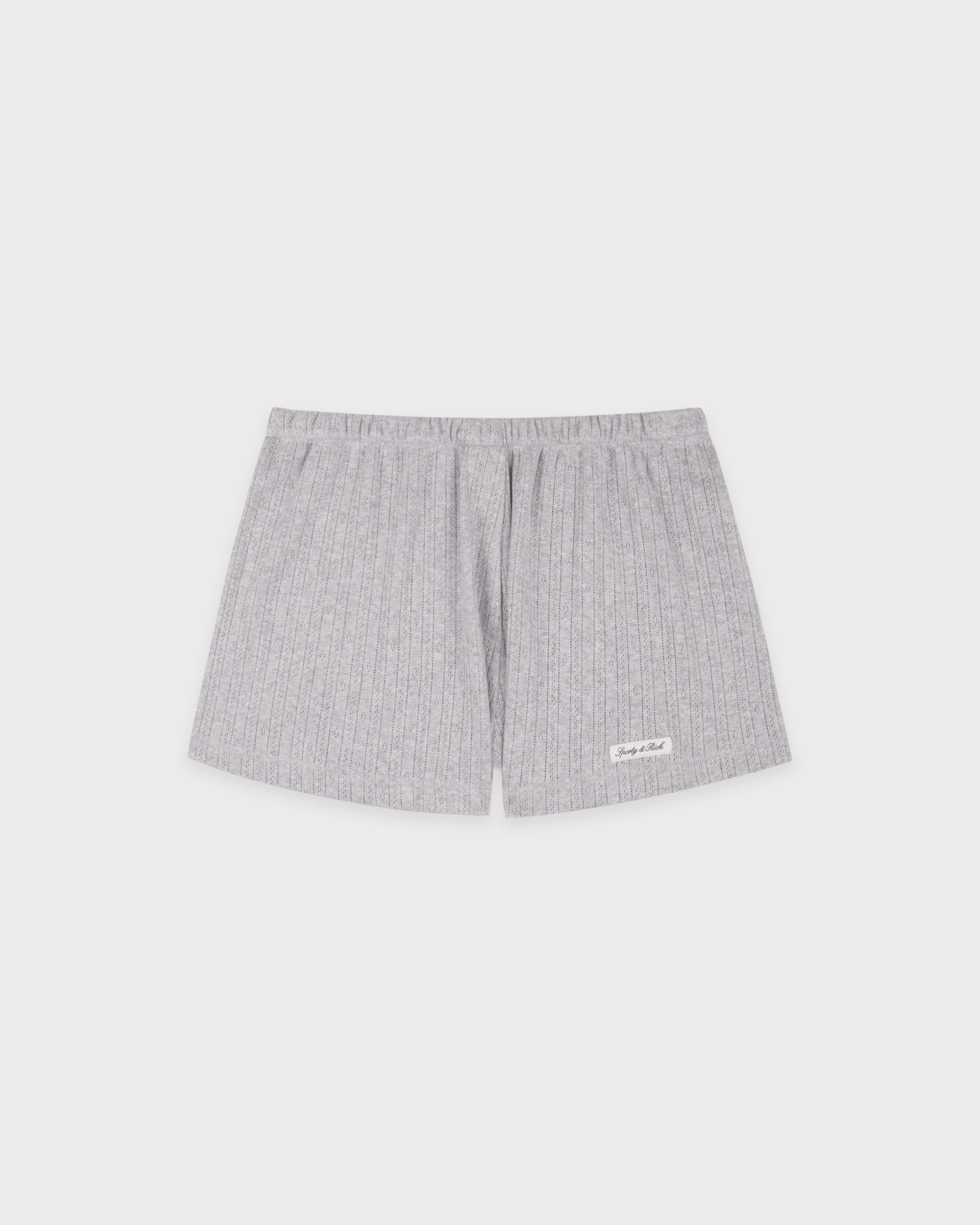 Short en pointelle avec logo Signature - Gris chiné