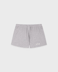 Short en pointelle avec logo Signature - Gris chiné