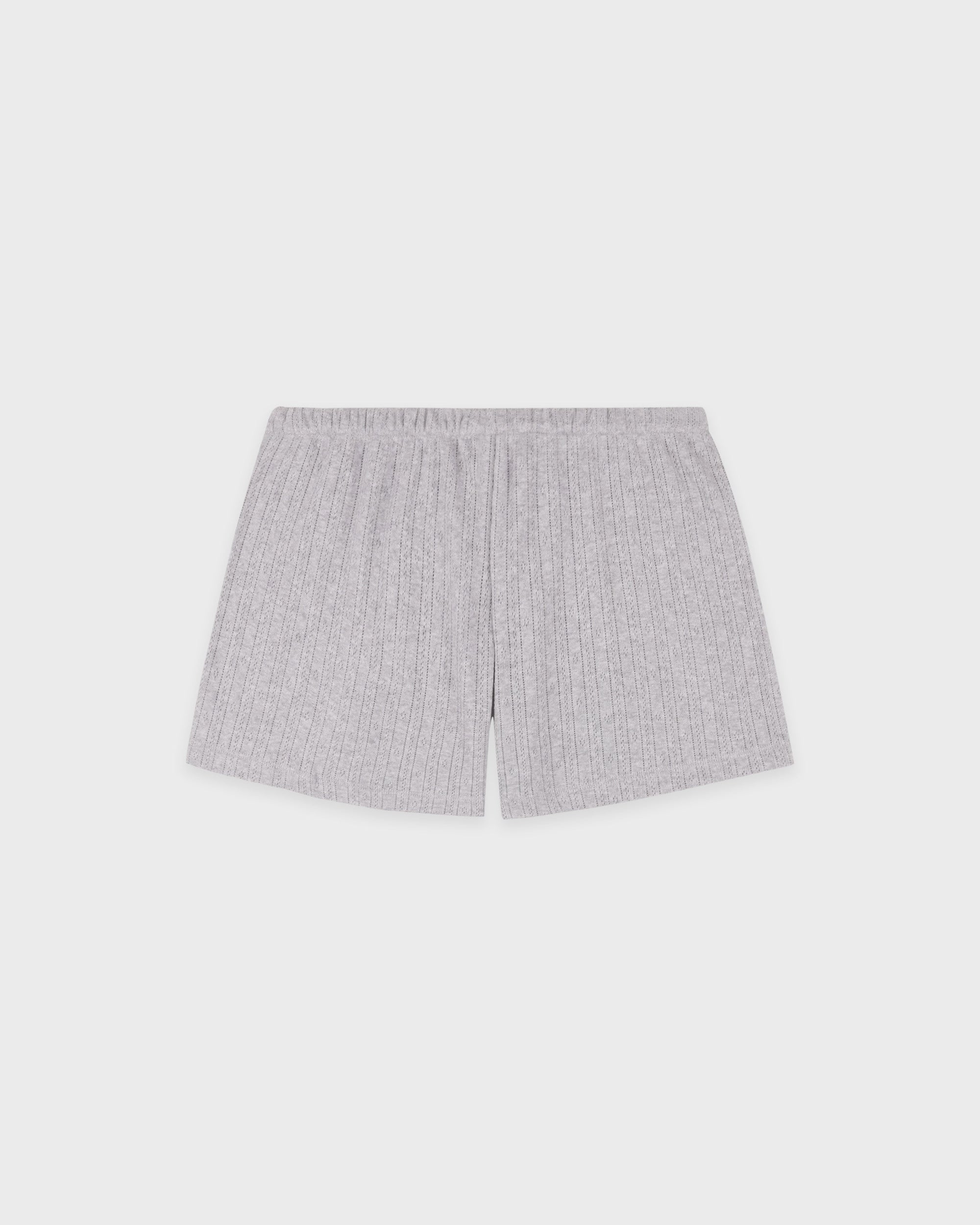 Short en pointelle avec logo Signature - Gris chiné