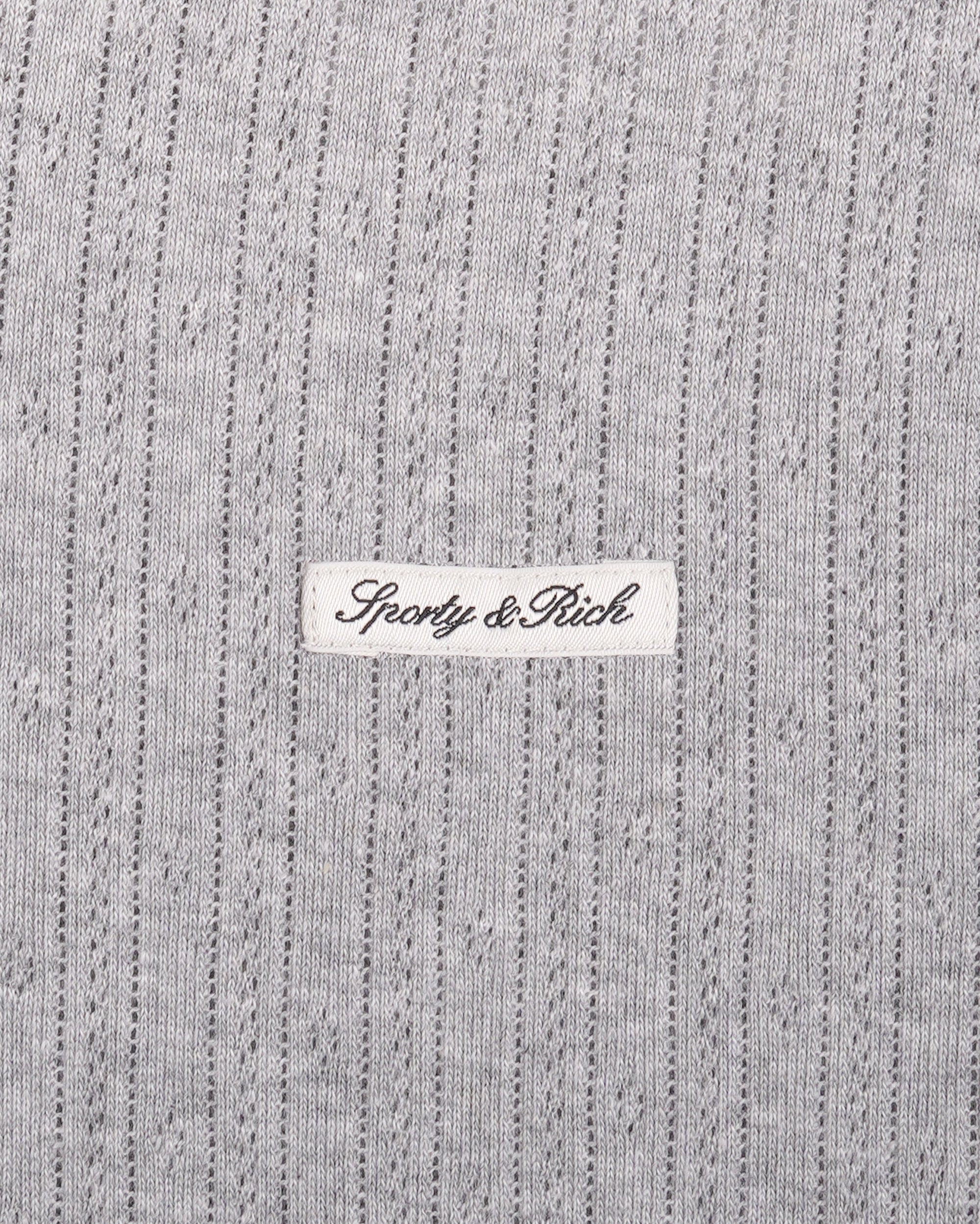 Short en pointelle avec logo Signature - Gris chiné