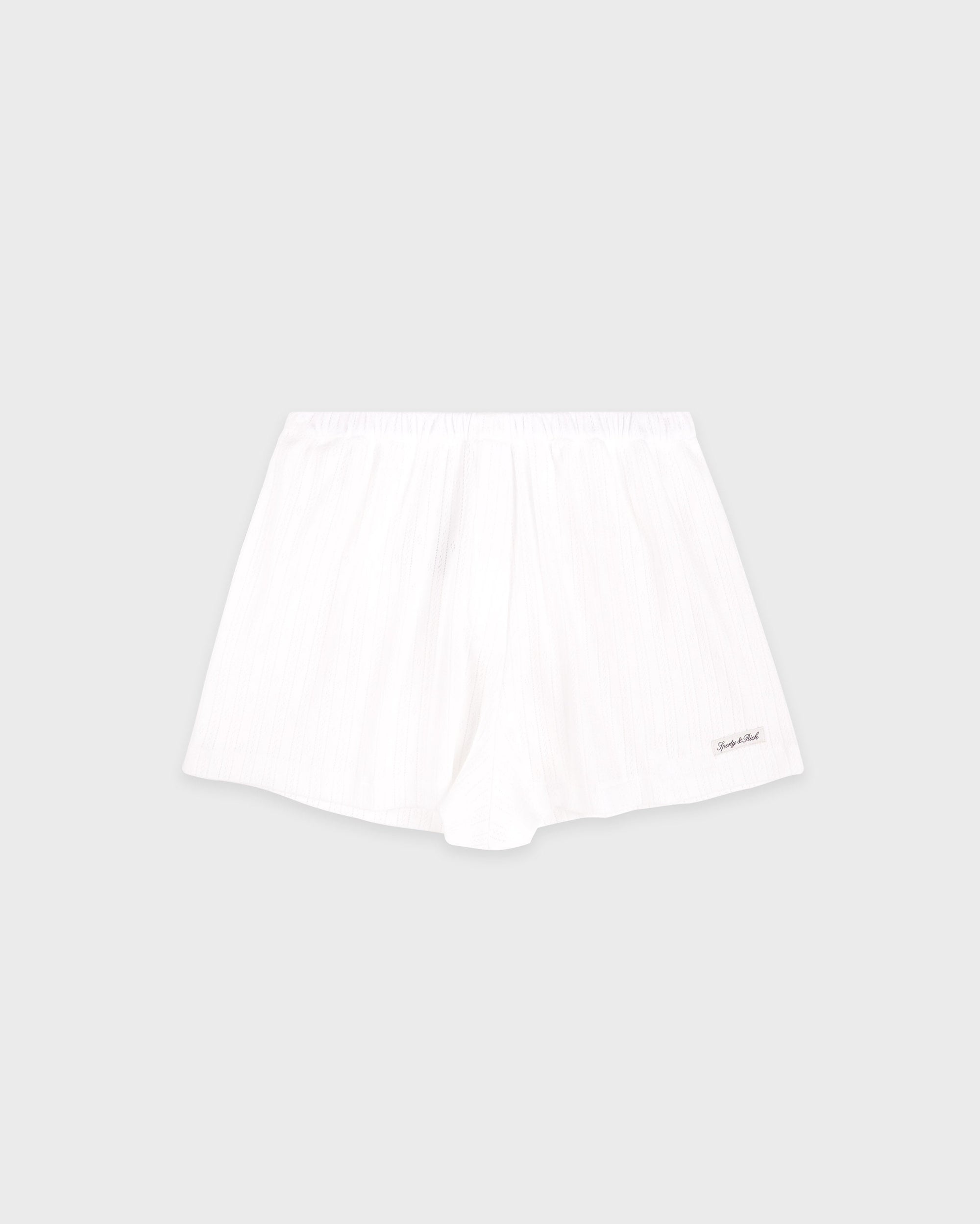 Short en pointelle avec logo Signature - Blanc