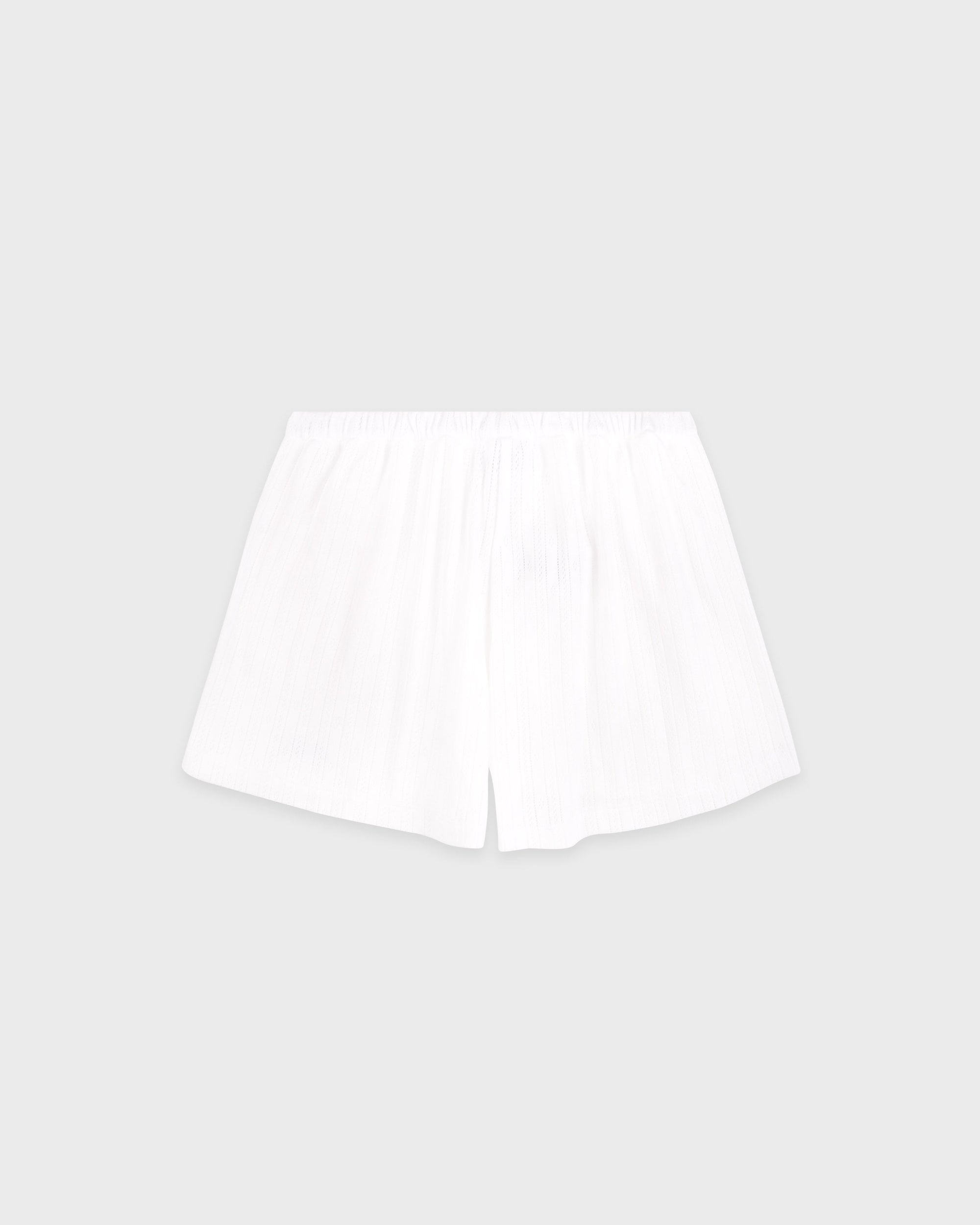 Short en pointelle avec logo Signature - Blanc