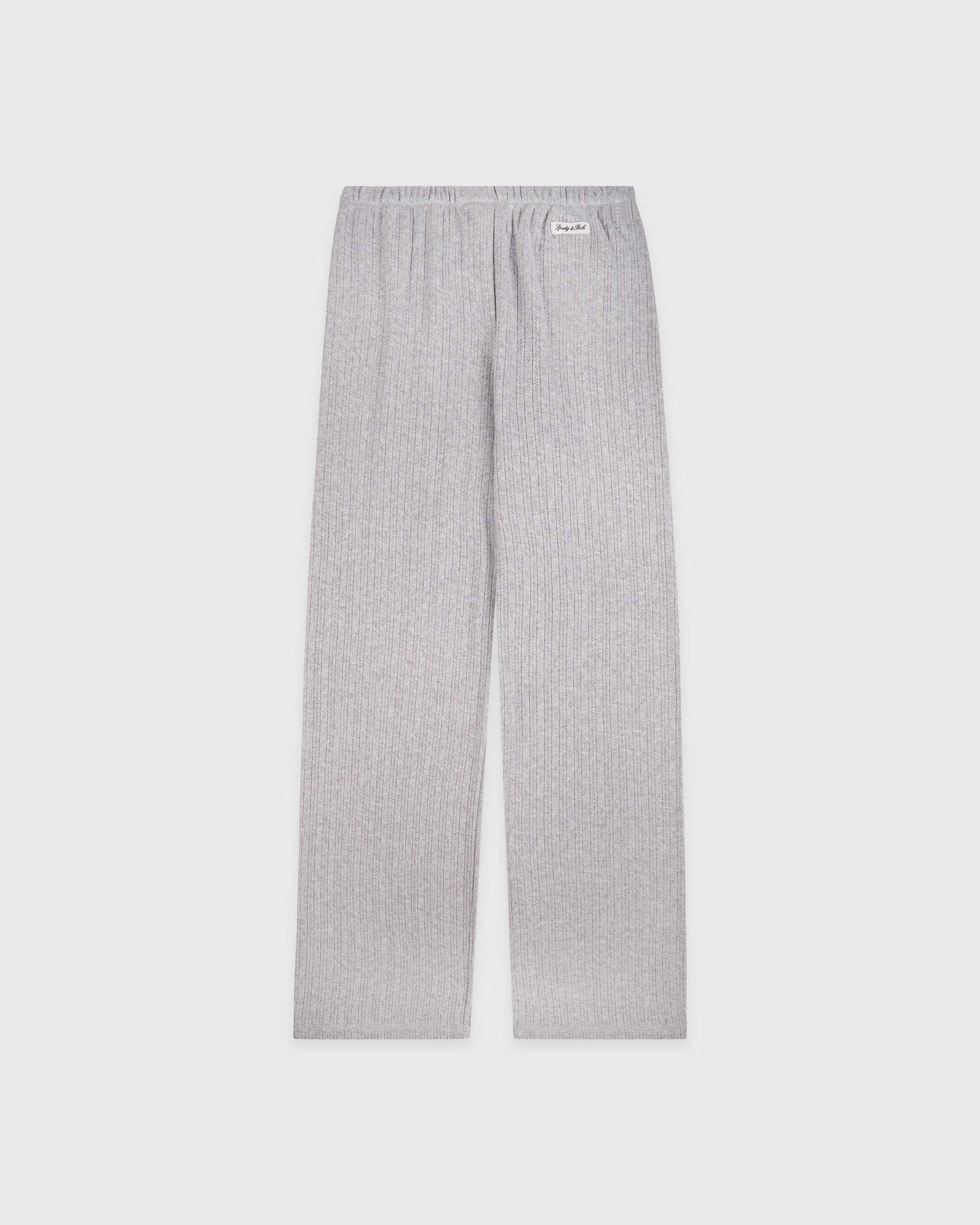 Pantalon en maille pointelle avec logo emblématique - Gris chiné