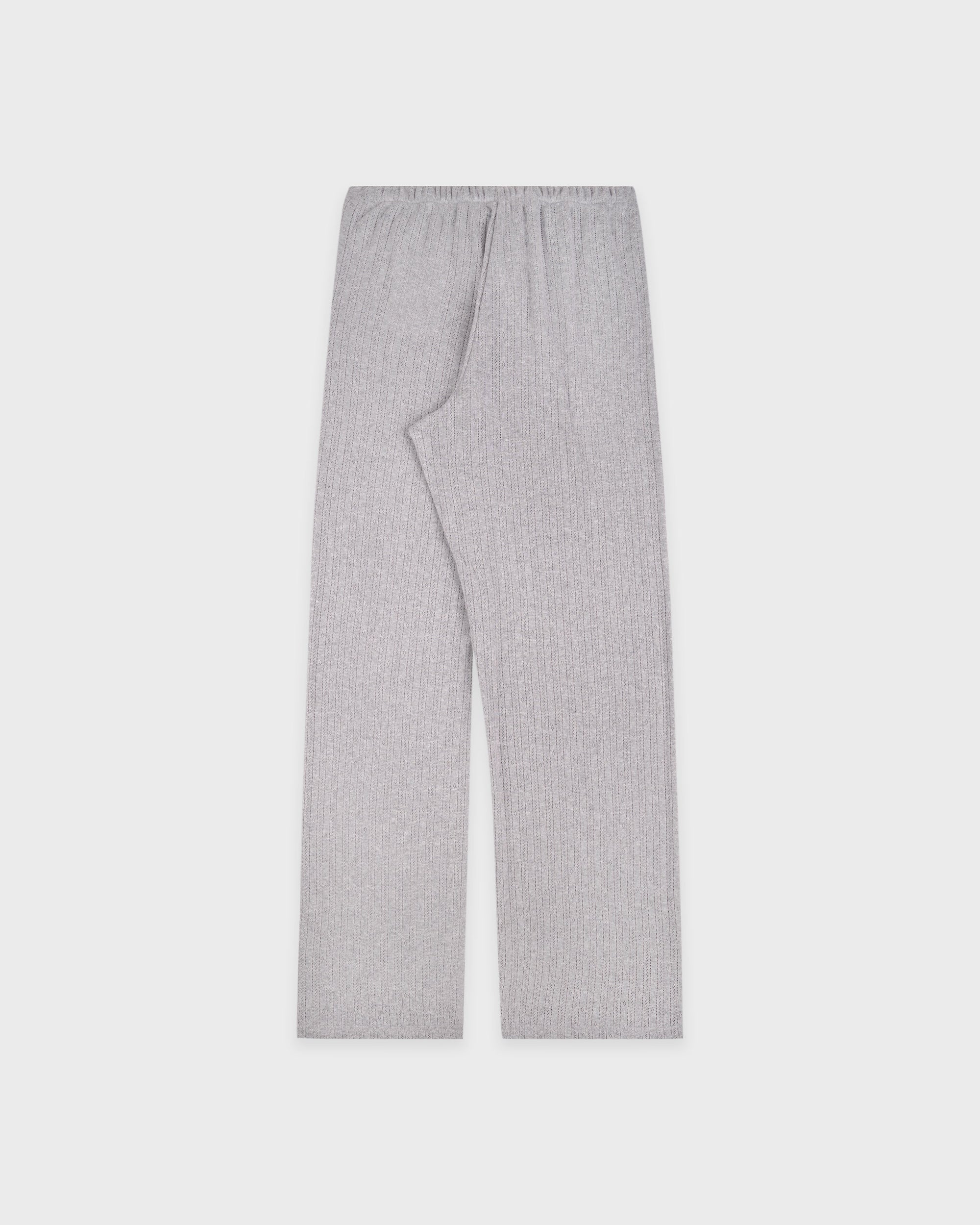 Pantalon en maille pointelle avec logo emblématique - Gris chiné