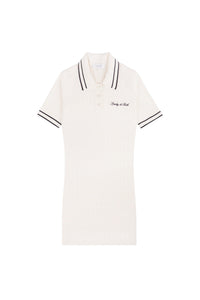 Mini Cable Dress with iconic logo - Ecru & Navy Blue