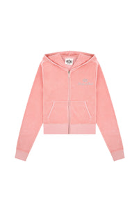 Sweatshirt zippé Juicy en velours - Rose
