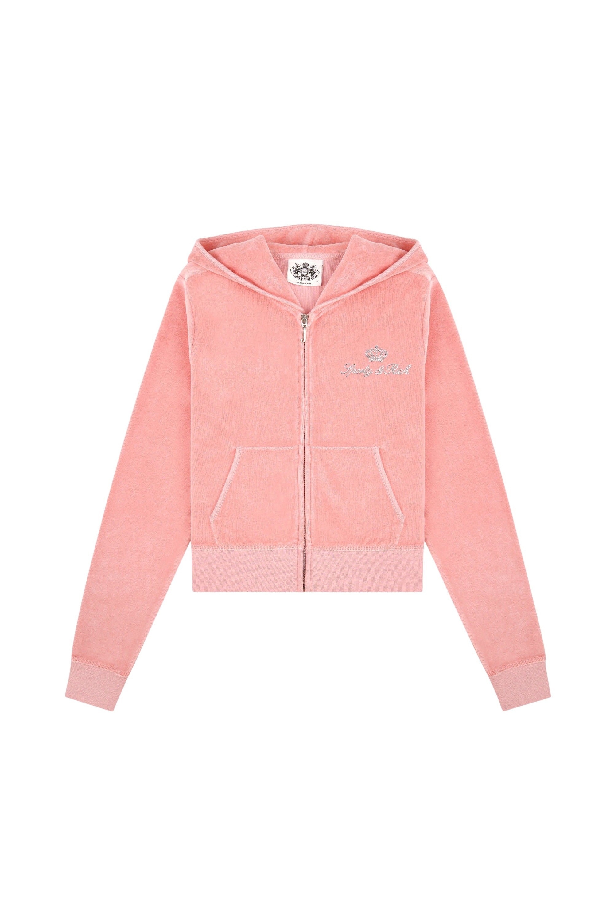 Sweatshirt zippé Juicy en velours - Rose
