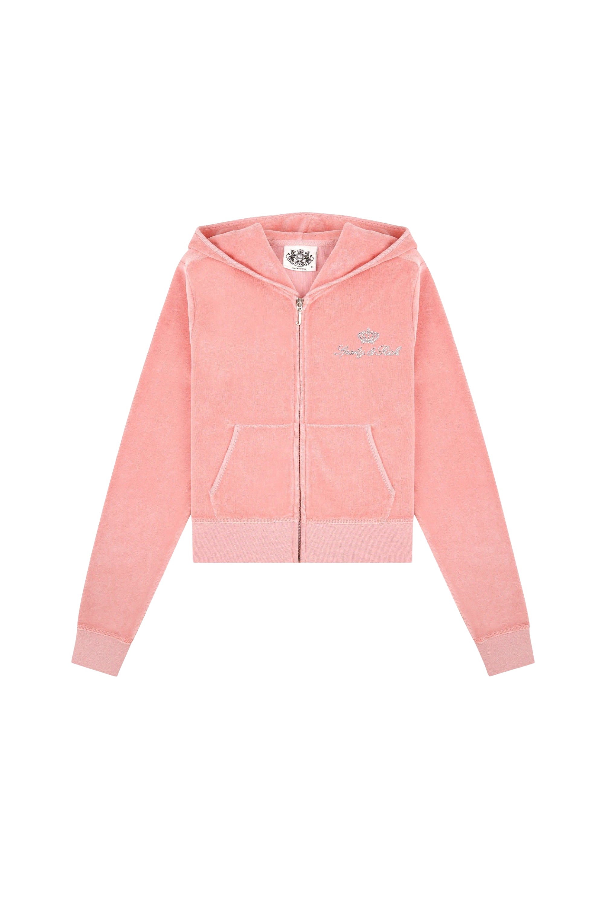 Sweatshirt zippé Juicy en velours - Rose