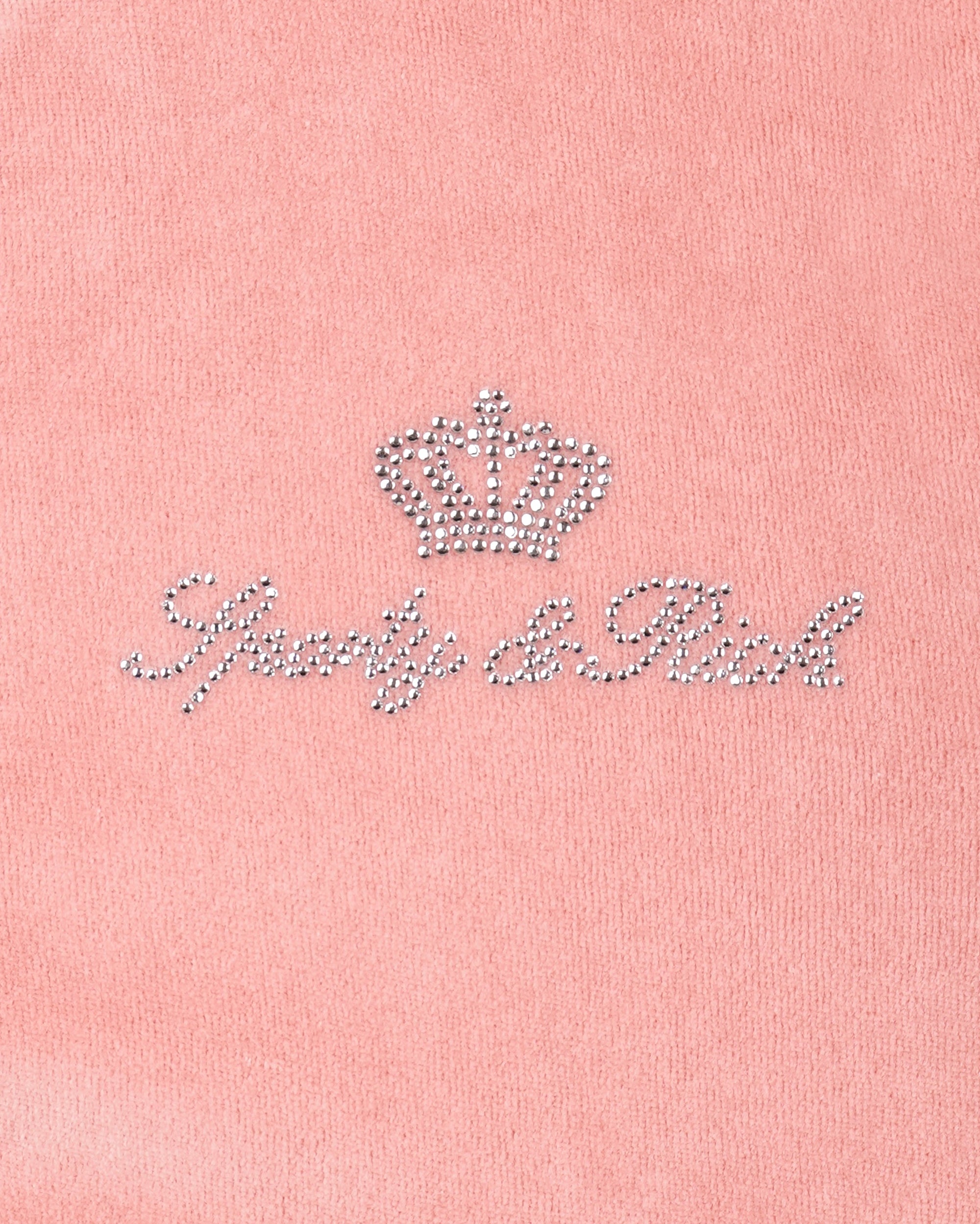 Sweat à capuche zippé en velours avec inscription « Juicy » - Rose