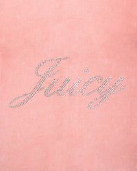Sweat à capuche zippé en velours avec inscription « Juicy » - Rose