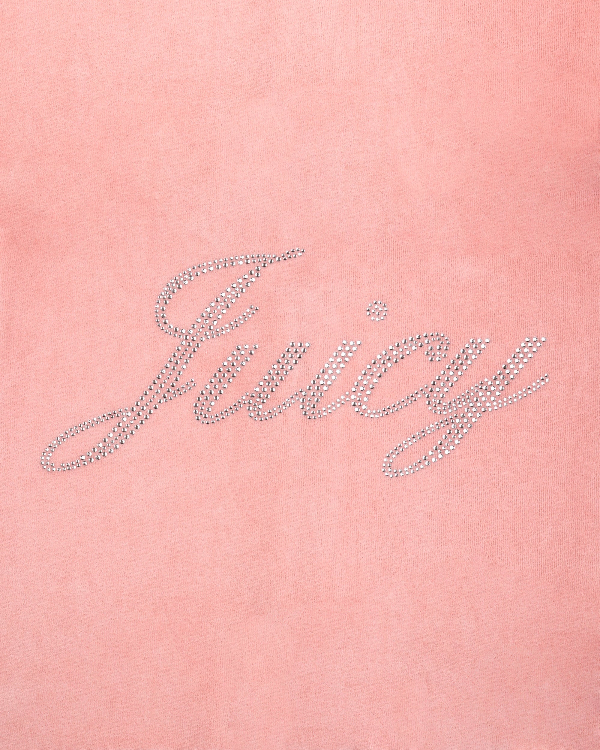 Sweat à capuche zippé en velours avec inscription « Juicy » - Rose