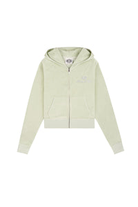 Sweatshirt zippé Juicy Script en velours - Sauge