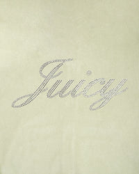 Sweat à capuche zippé en velours « Juicy Script » - Sauge