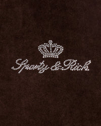 Sweat à capuche zippé en velours « Juicy Script » - Chocolat