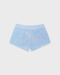 Short en velours Juicy Script - Bleu ciel