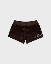 Short en velours « Juicy Script » - Chocolate