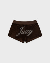 Short en velours « Juicy Script » - Chocolate
