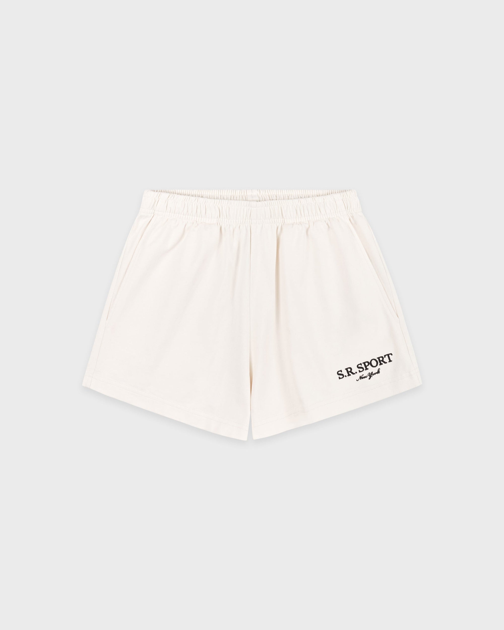 Short disco brodé SR Sport - Écru