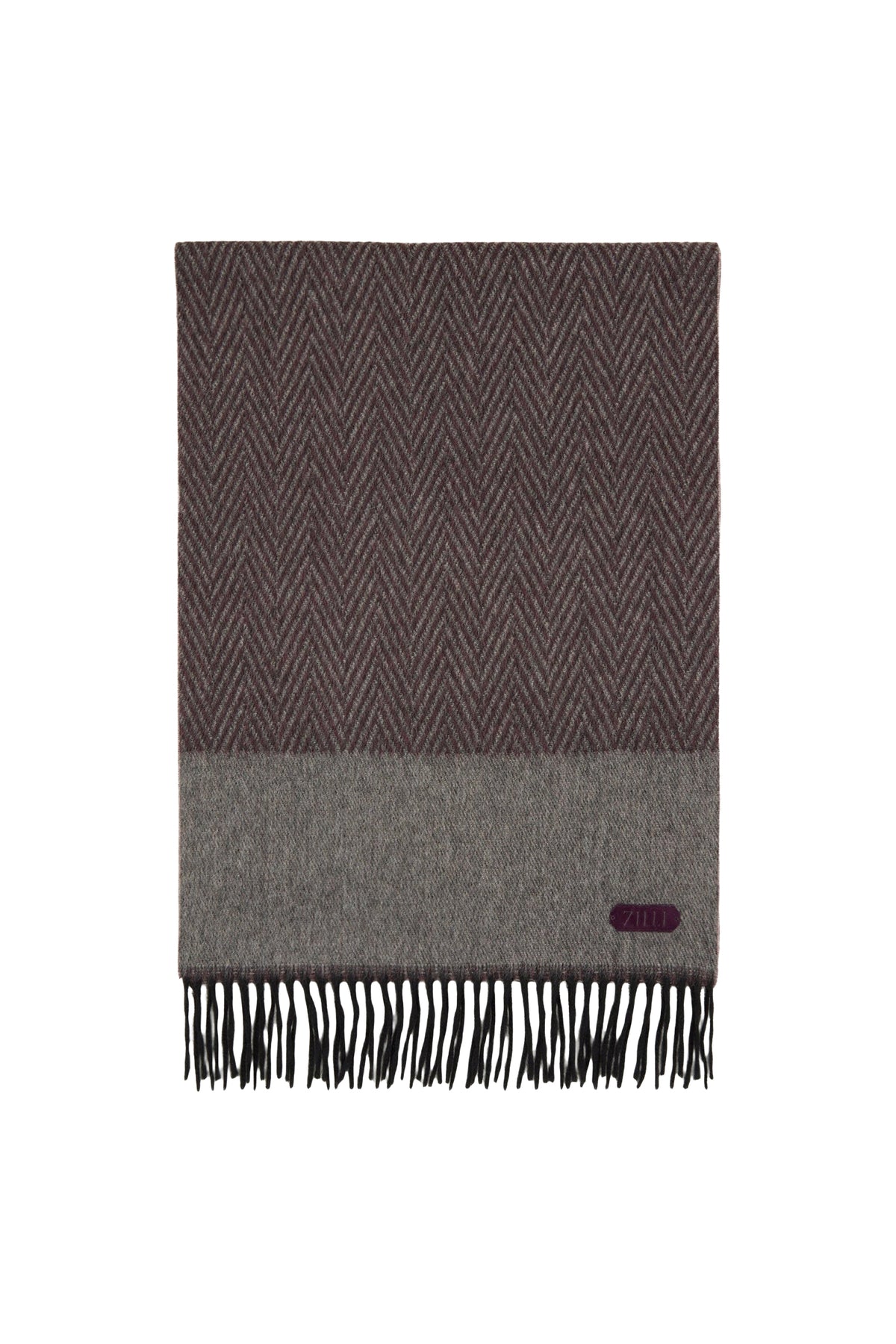 Houndstooth cashmere scarf - Deep Cherry