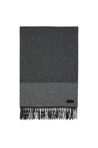 Herders' herringbone cashmere scarf - Charcoal