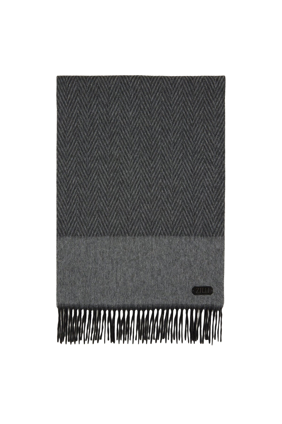 Herders' herringbone cashmere scarf - Charcoal