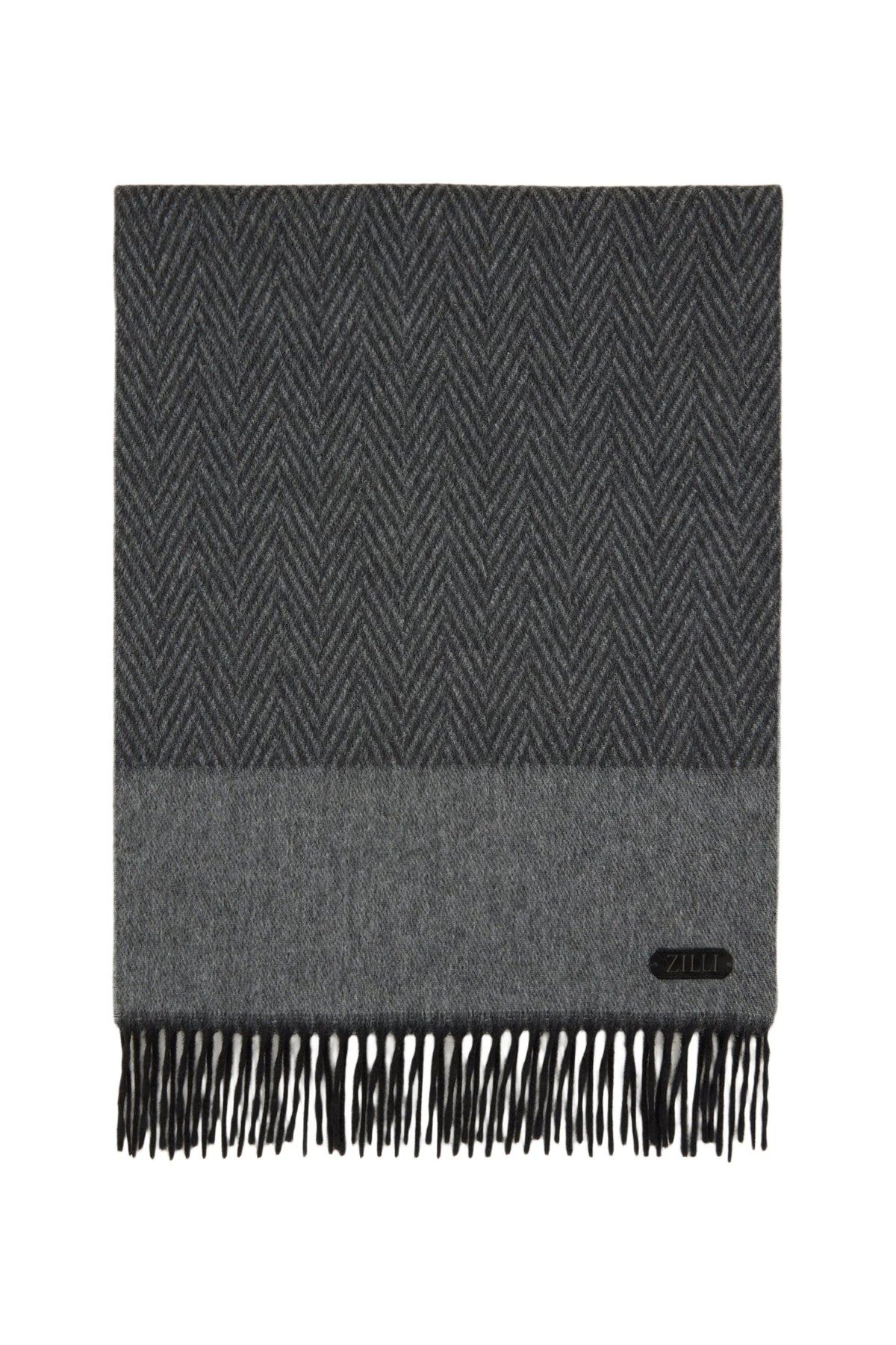 Écharpe à chevrons en cachemire - Charcoal