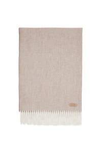 Fringed cashmere scarf - Mink Camel & Alpaca