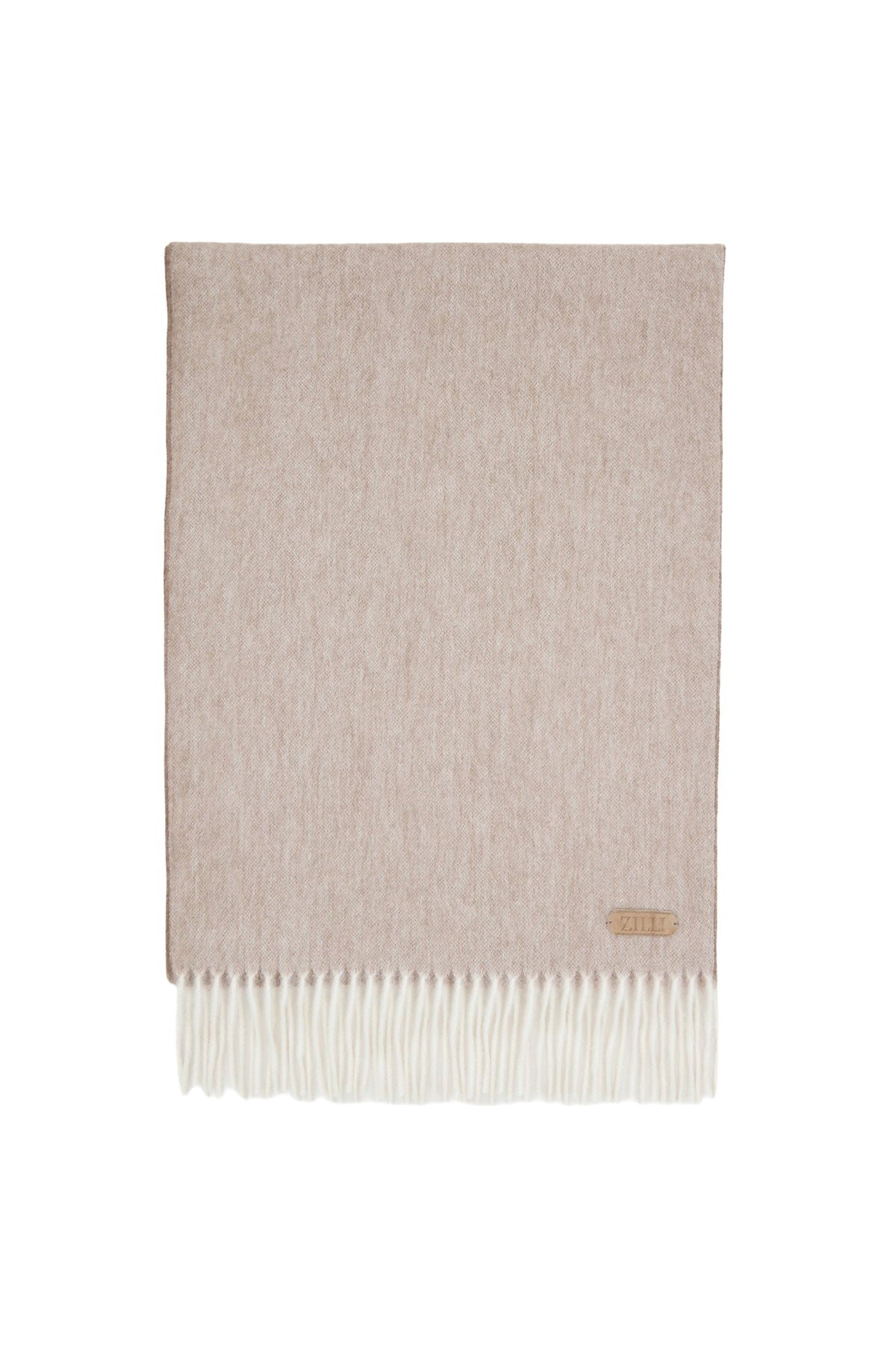 Fringed cashmere scarf - Mink Camel & Alpaca