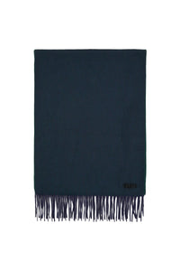 Two-tone fringed cashmere scarf - Dark Navy & Dark Green