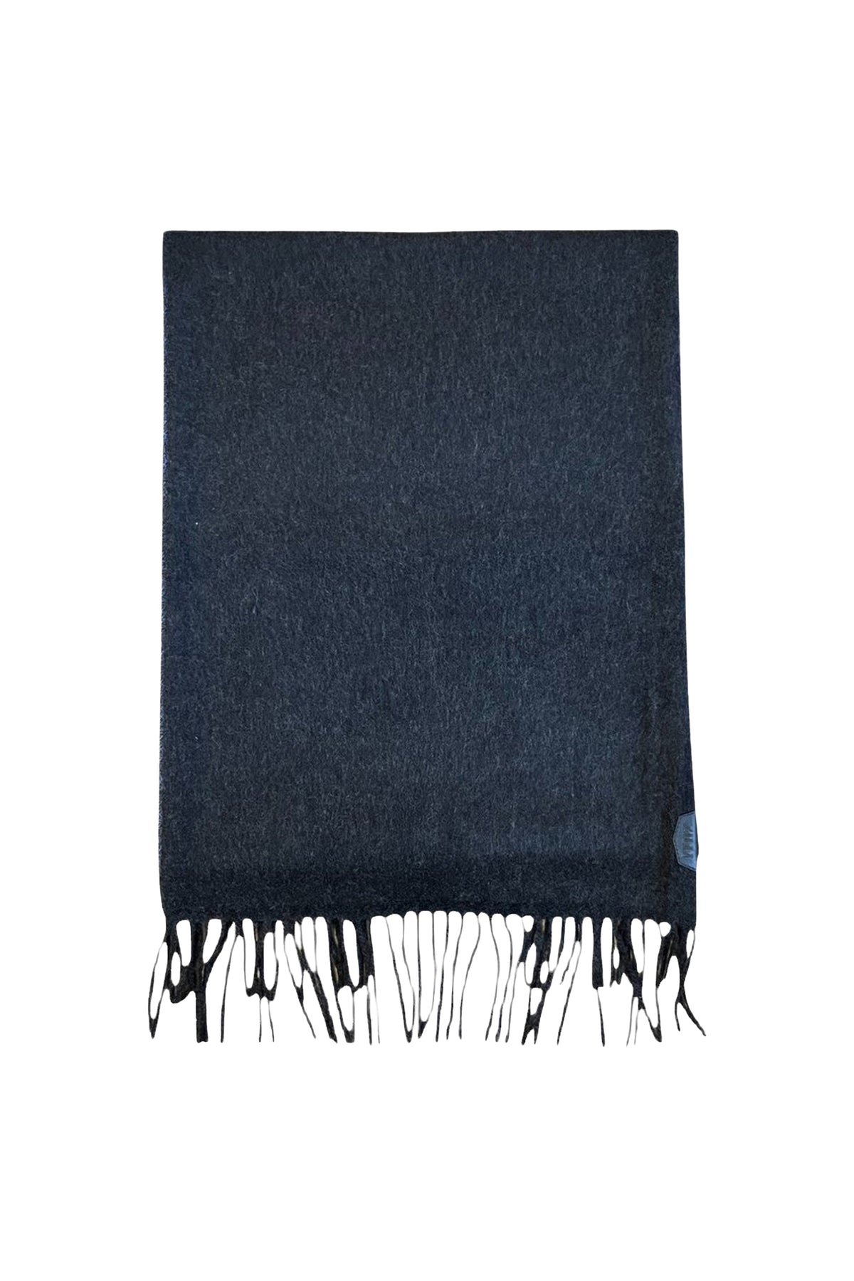 Fringed scarf in a cashmere and silk blend - Charcoal