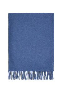 Écharpe à franges et motifs en cachemire et soie mélangée - Smoke Blue