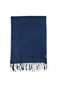 Fringed scarf in a cashmere and silk blend - Periwinkle
