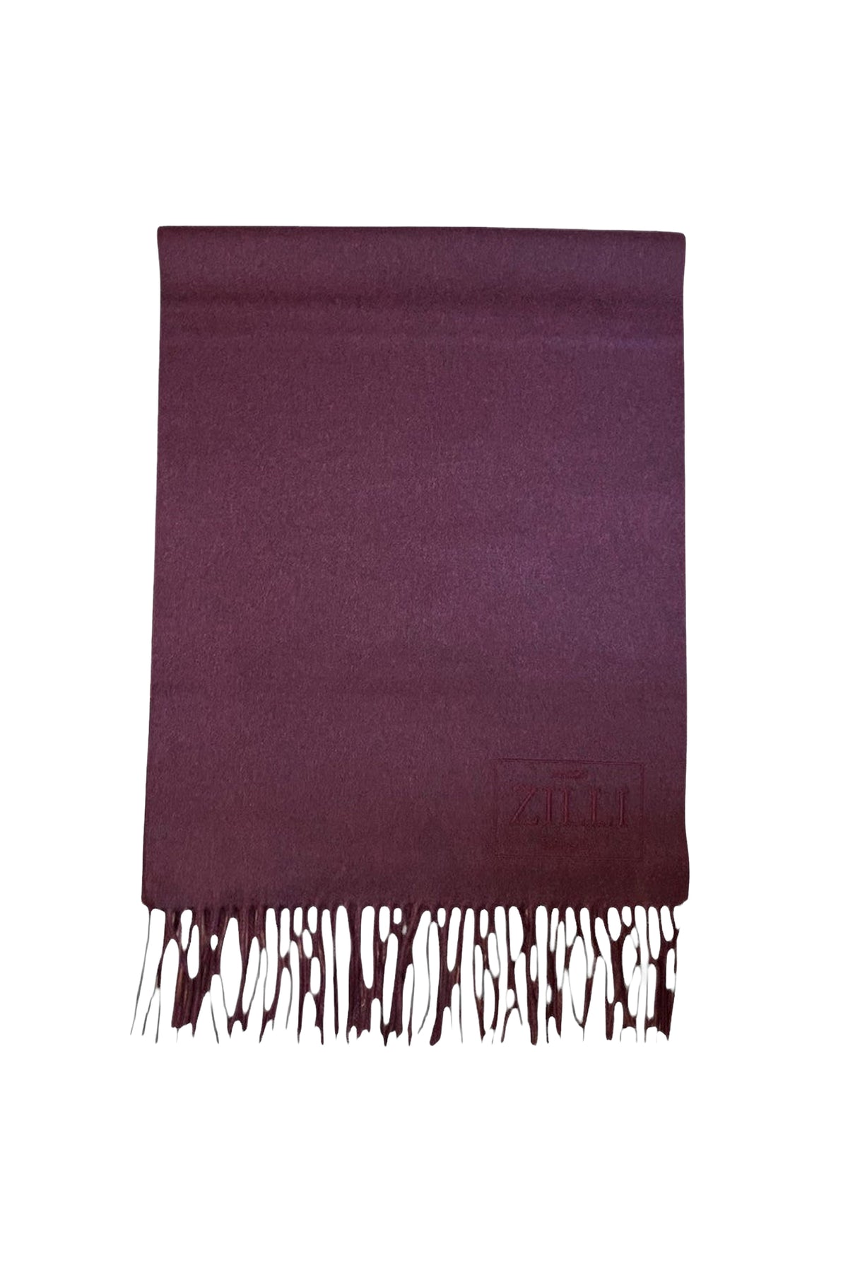 Fringed cashmere scarf - Ruby