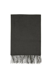 Silk and cashmere fringed scarf - Black