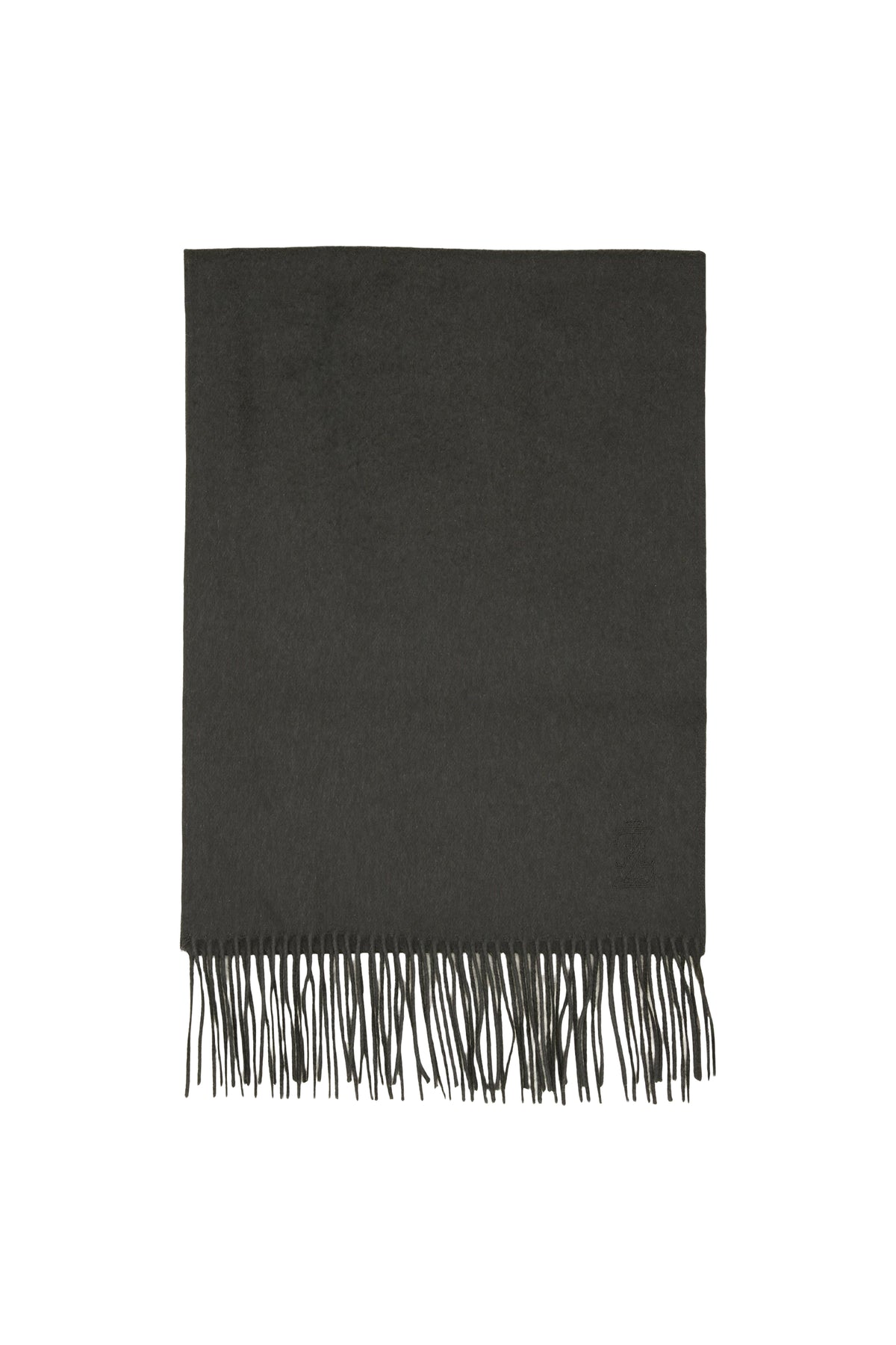 Silk and cashmere fringed scarf - Black