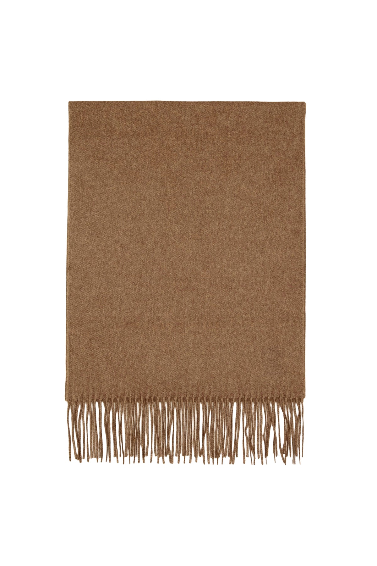 Silk and cashmere fringed scarf - Burnt Tobacco