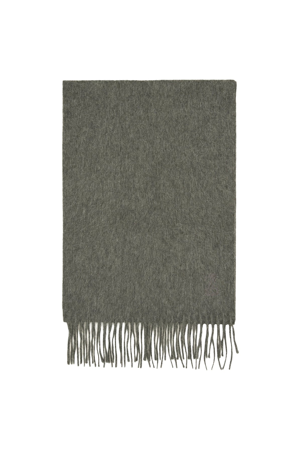 Fringed cashmere scarf - Charcoal