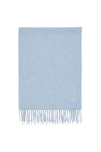 Fringed cashmere scarf - Smoke Blue