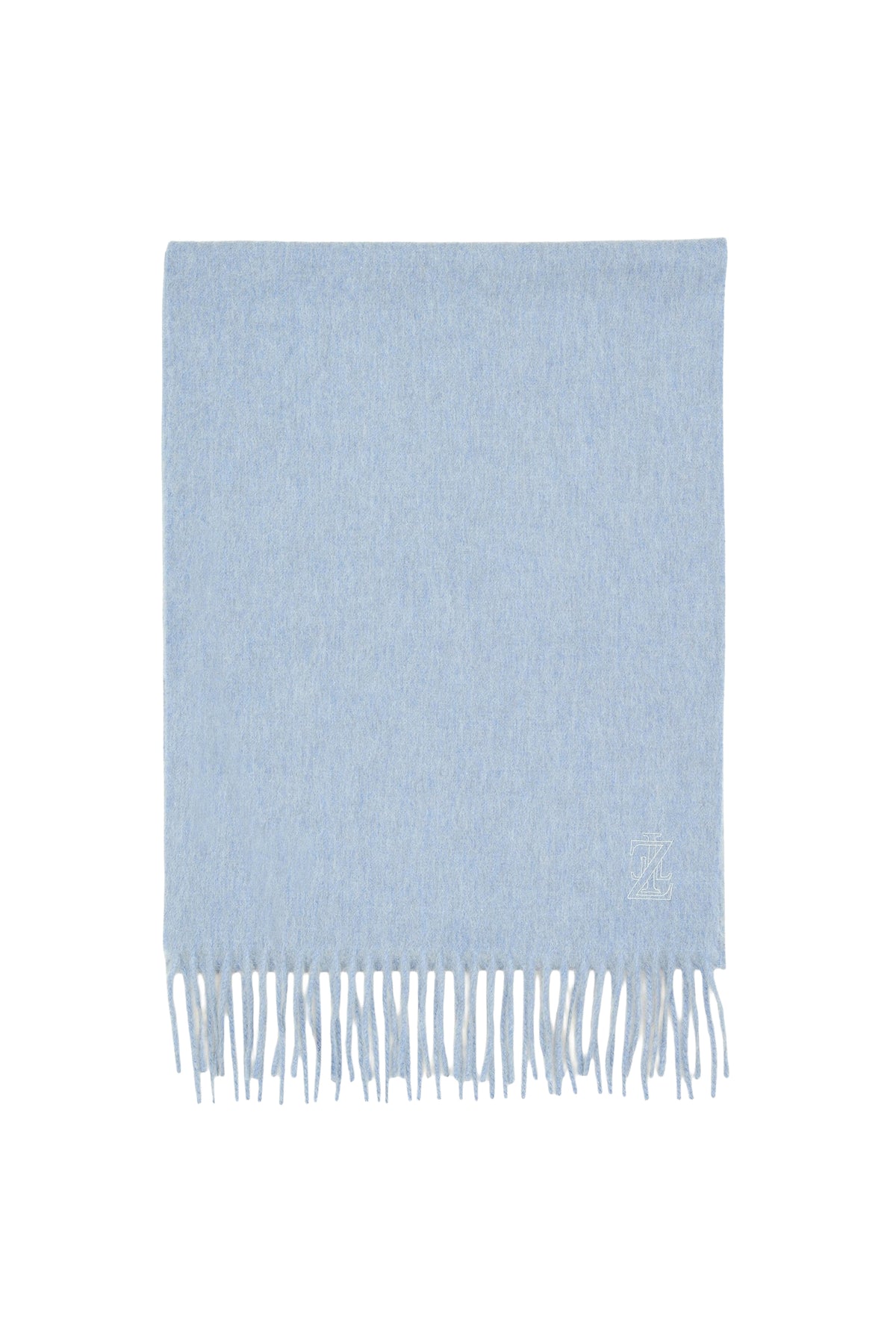 Fringed cashmere scarf - Smoke Blue