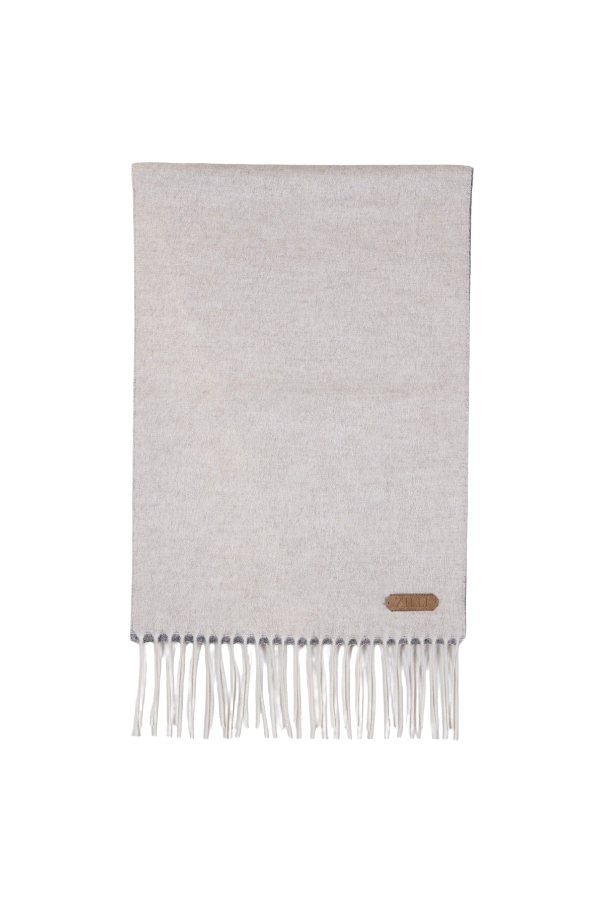 Écharpe à logo en soie et cachemire - Pale Fawn & Soft Grey