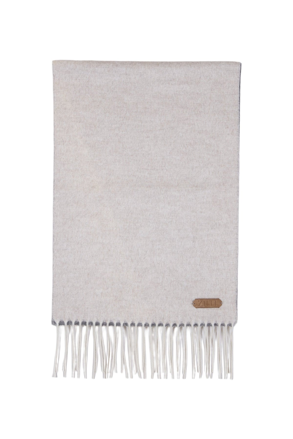 Écharpe en soie - Pale Fawn & Soft Grey