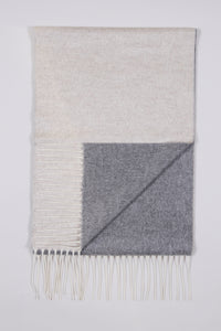 Écharpe en soie - Pale Fawn & Soft Grey